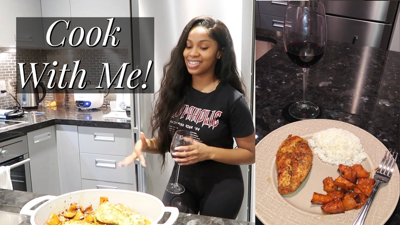 COOK WITH ME! | Honey Glazed Chicken Breast, Sweet Potatoes, & White Rice!