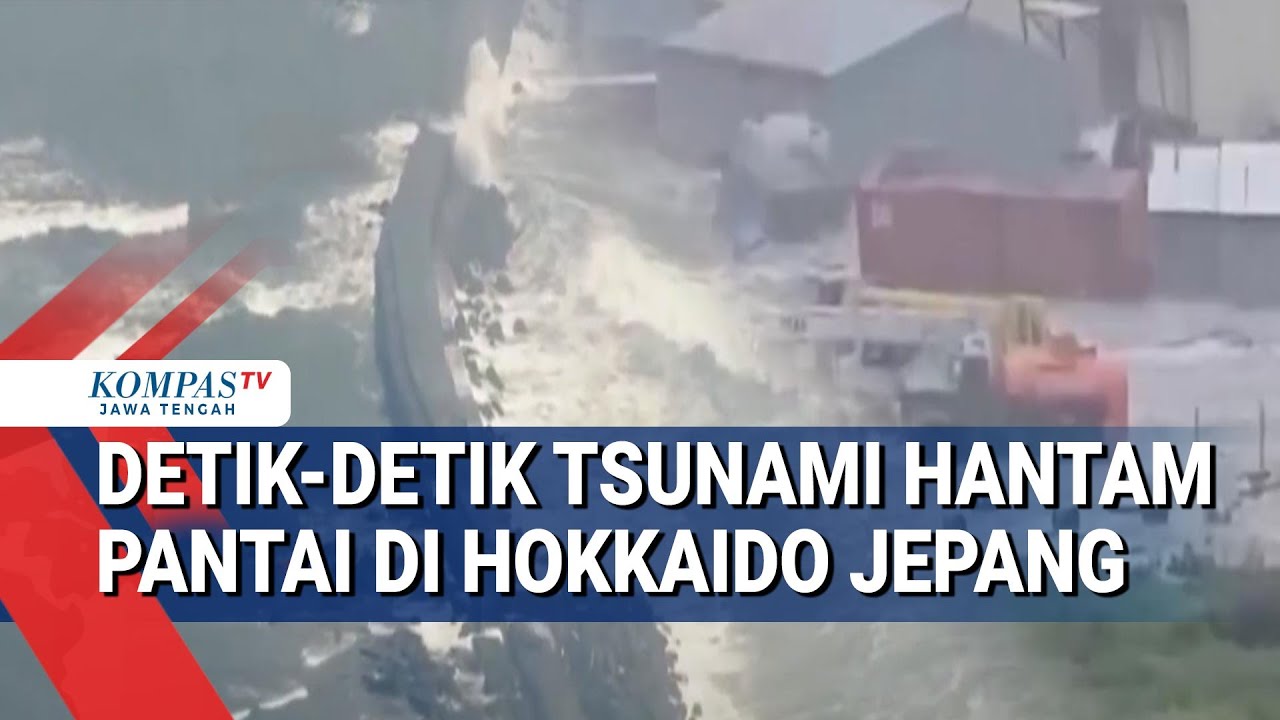 Detik-Detik Tsunami Hantam Pantai di Hokkaido Jepang
