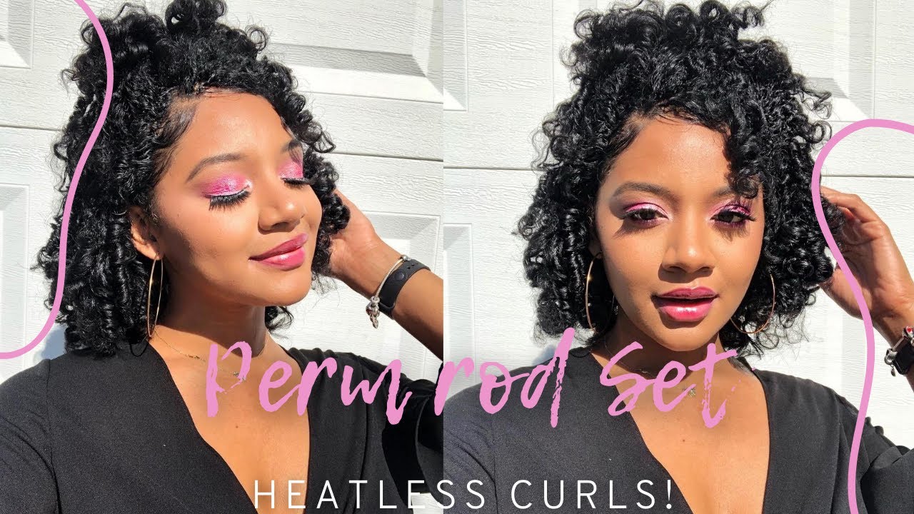 Orange Perm Rod Set on Natural Hair | Beginner and Transitioning Friendly Curly Hair Style | AshhNYC