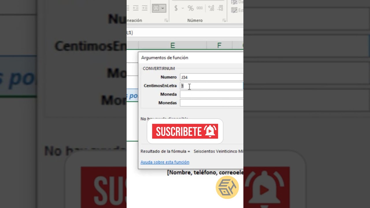 Convertir n&uacute;meros a letras en Excel - #Shorts