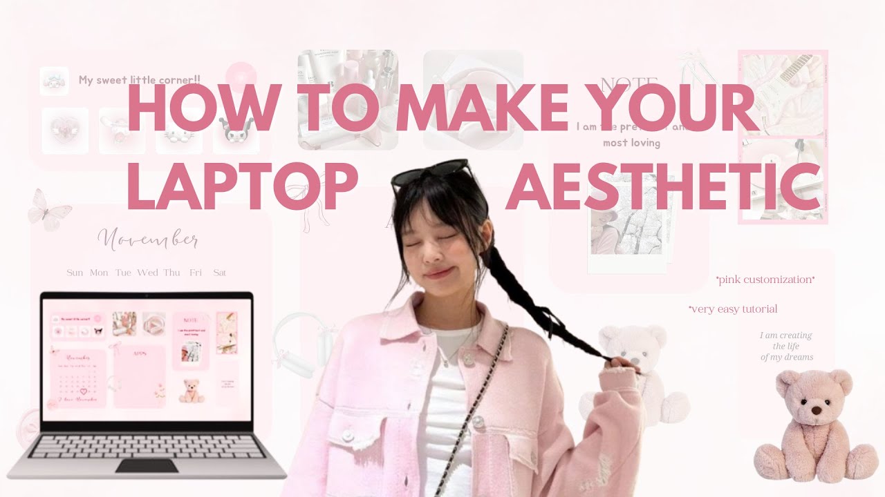 How to Make Your Laptop Aesthetic! 🌸* very aesthetic and functional * + free template