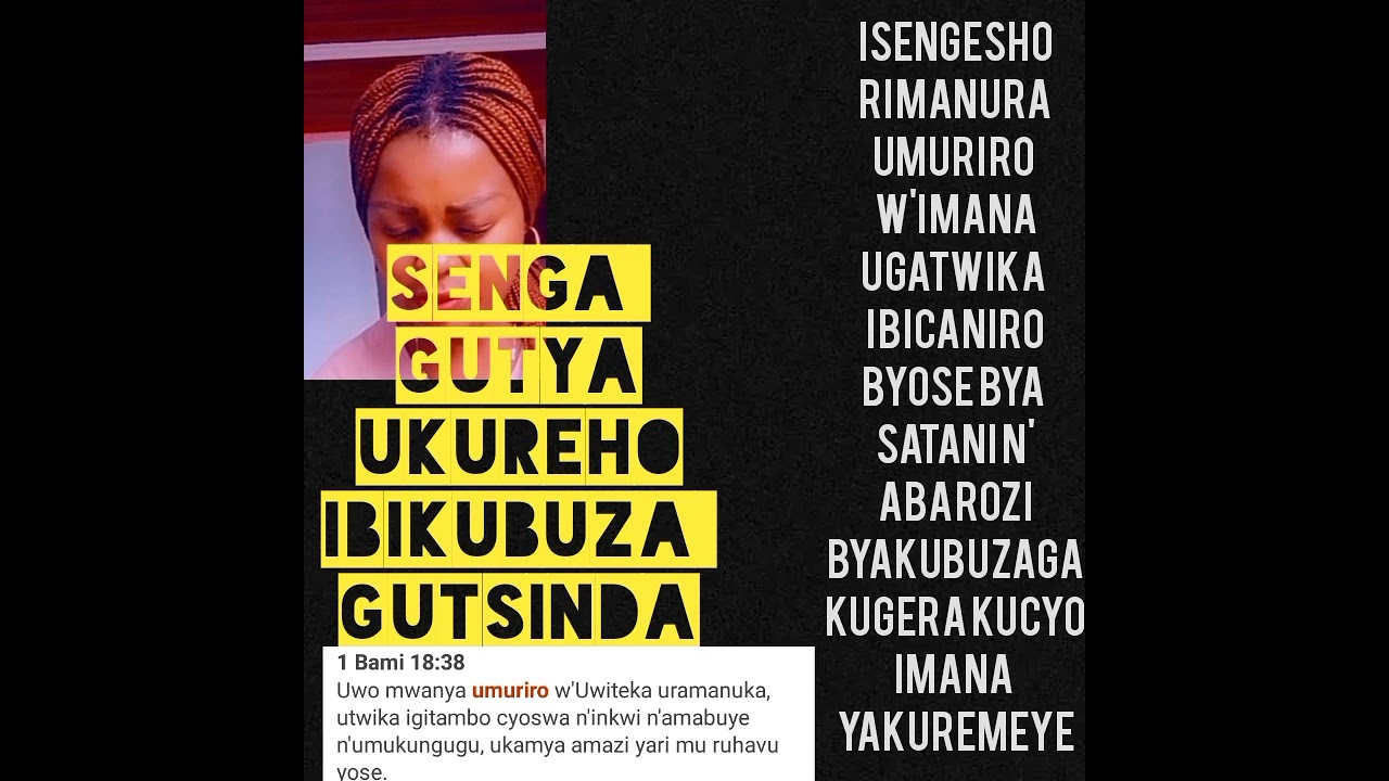 Isengesho rimanura umuriro w'Imana ugatwika ibicaniro by'abarozi bikubuza kugera kuri destin yawe