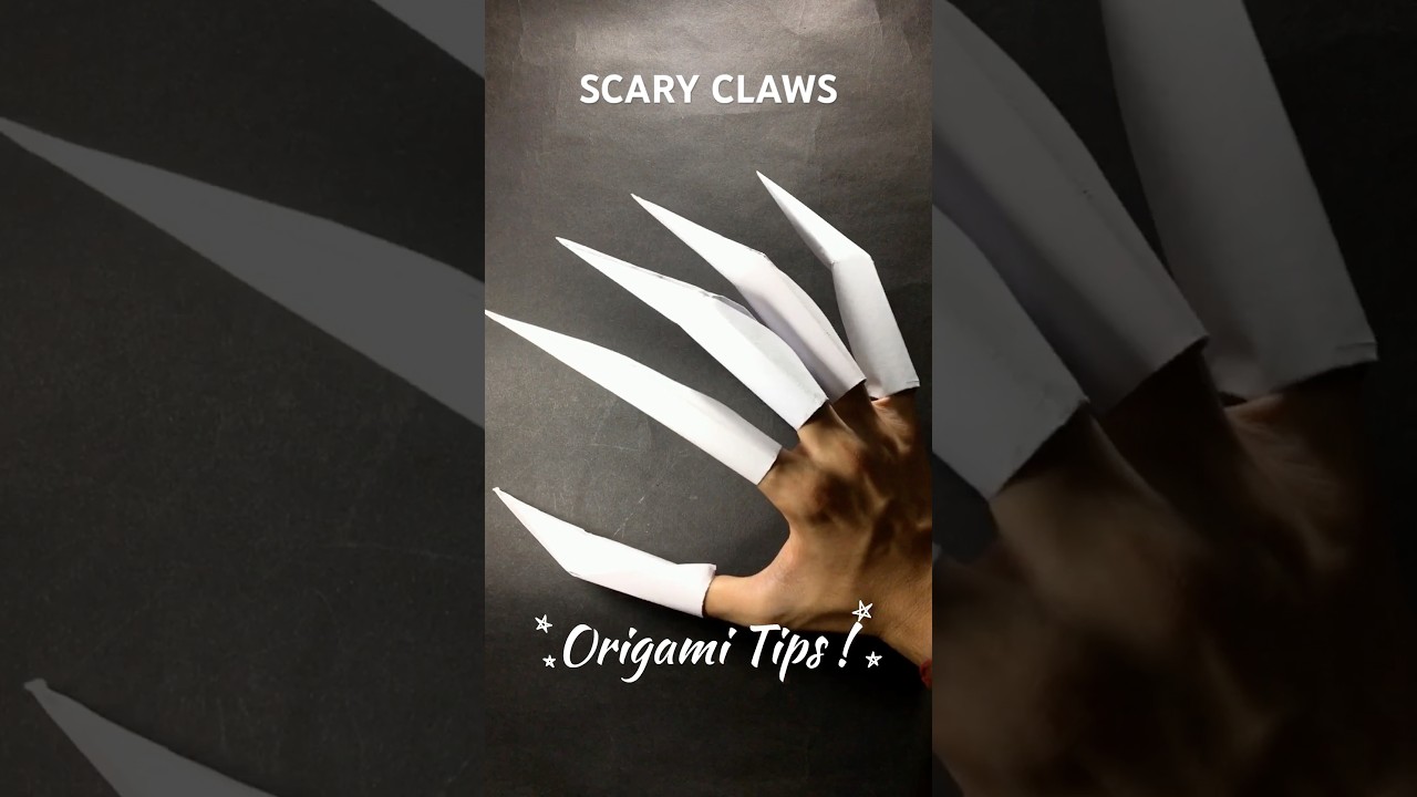 COOL PAPER SCARY CLAWS ORIGAMI | EASY WOLVERINE ORIGAMI DRAGON CLAWS | DIY PAPER CLAWS