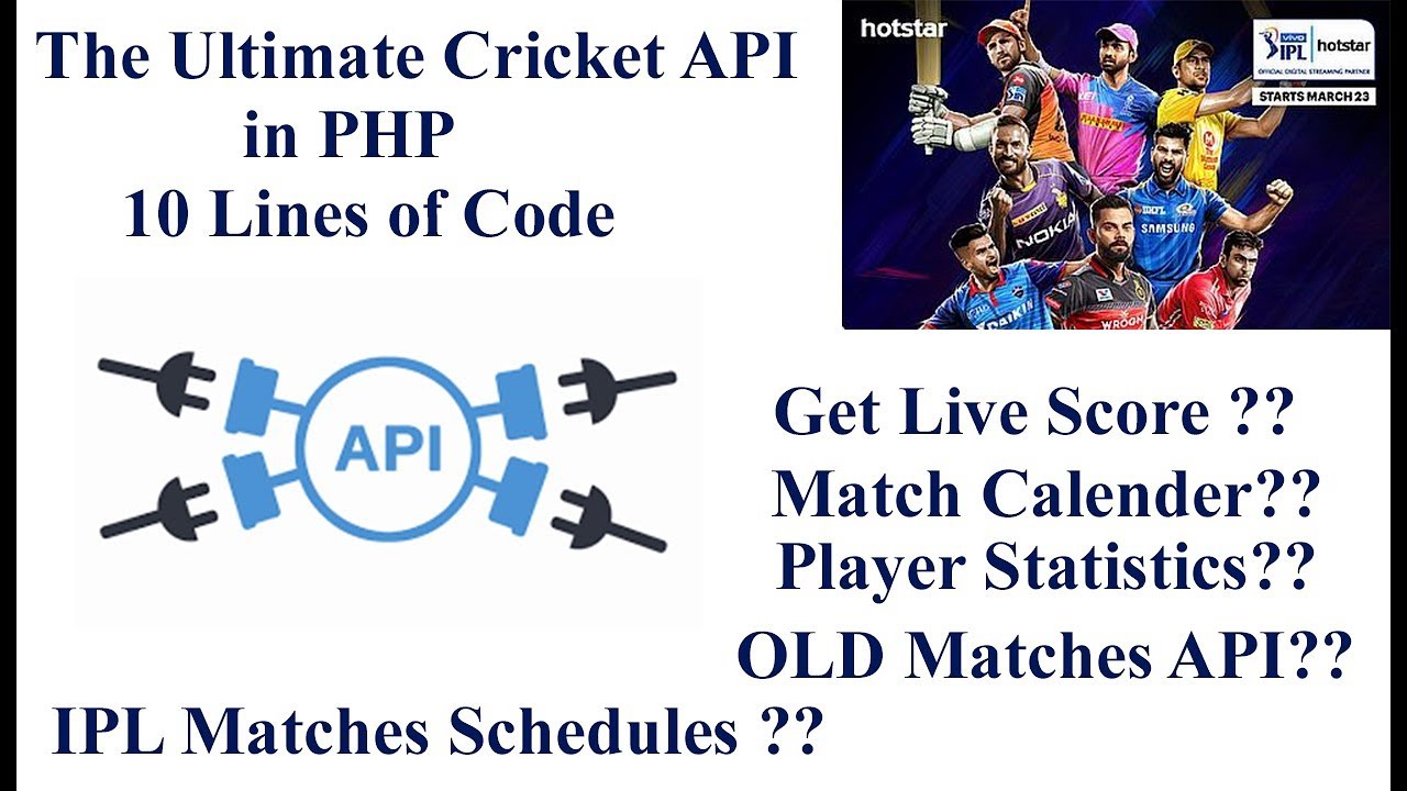 PHP में 10 पंक्तियों के कोड में सर्वश्रेष्ठ क्रिकेट API | लाइव स्कोर प्राप्त करें | मैचों का शेड्...