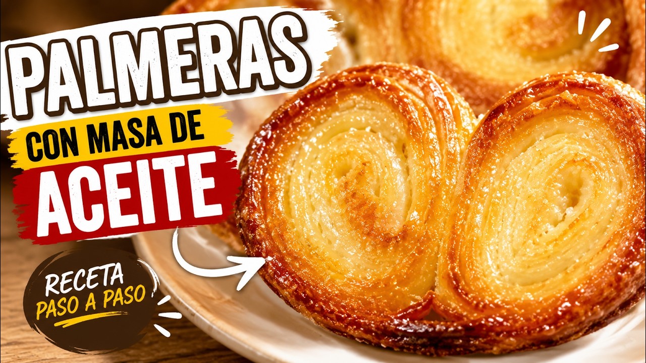 Palmeras con masa de ACEITE😱 . RECETA PASO A PASO