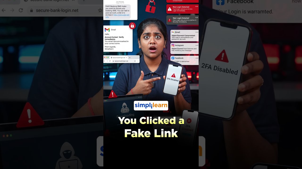 Fake Link Scam Explained | How Hackers Try To Steal Your Banking Details? | #Shorts | #Simplilearn