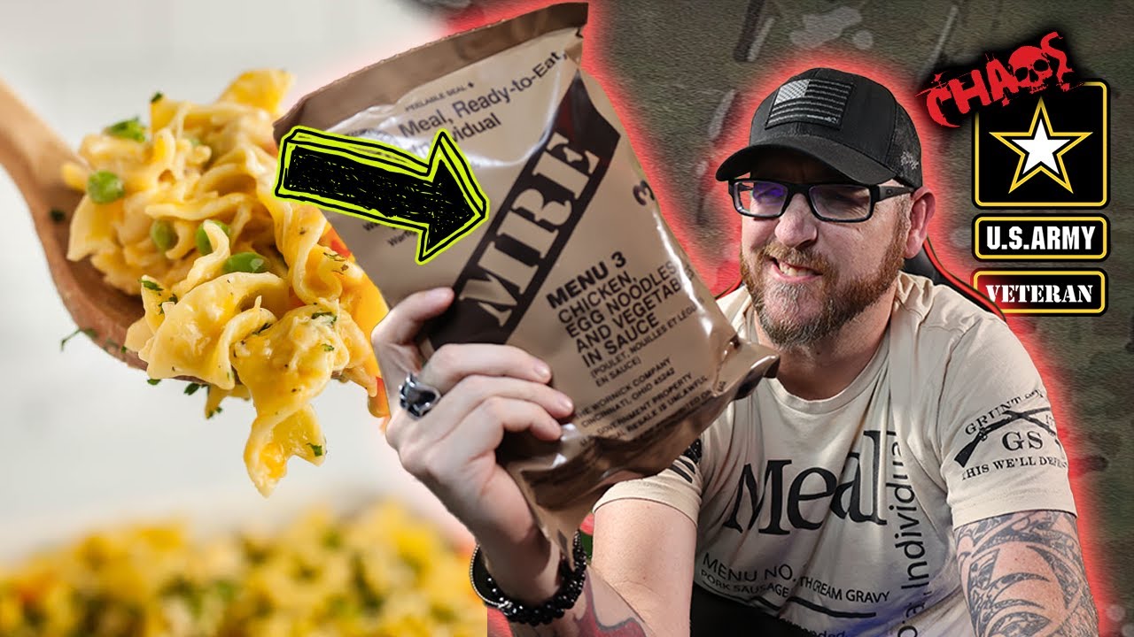 Обзор пайка MRE - Курица, яичная лапша и овощи в соусе - Меню MRE 3