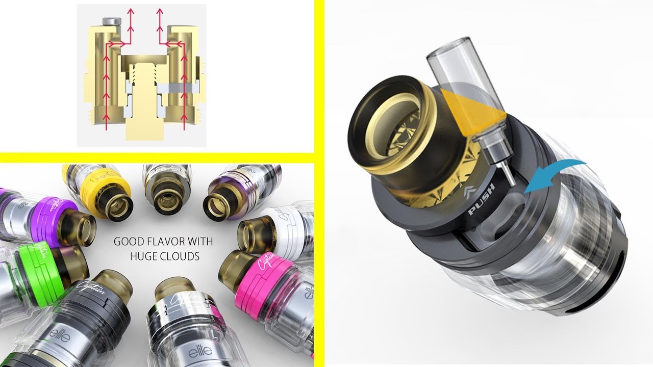 IJOY Captain Elite RTA | Bottom sides airflow to the coil directly | Ultem drip tip