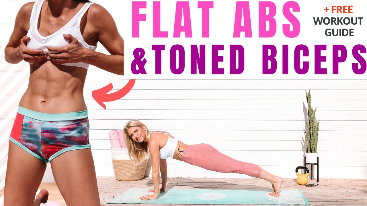 FLAT ABS AND TONED BICEPS (10 minute at home workout)
