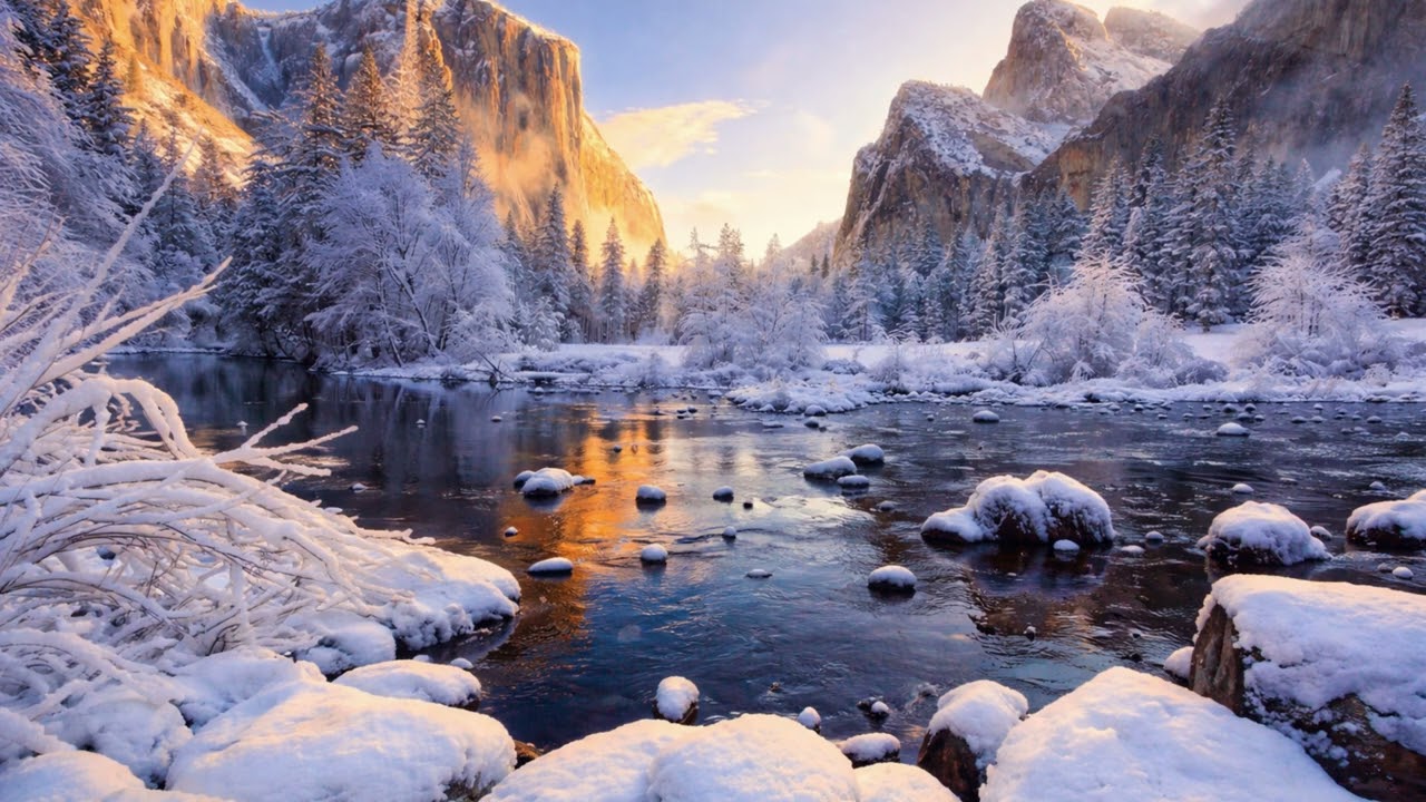 Winter Silence by the River | 4K Relaxing Nature Ambience for Sleep, Focus & Deep Calm