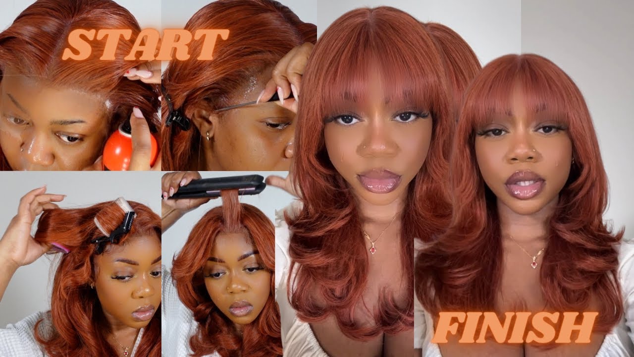 PRE-COLORED 🧡GINGER COPPER WIG |  DETAILED GLULESS INSTALL AND & STYLING TURORIAL FT UNICE HAIR