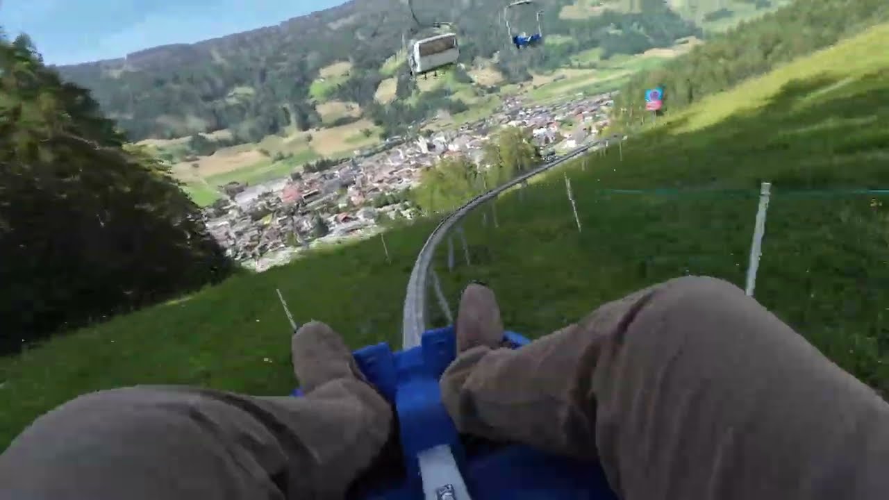 5,413.3 ft Long Alpine Roller Coaster Funbob on Haunold Baranci near San Candido