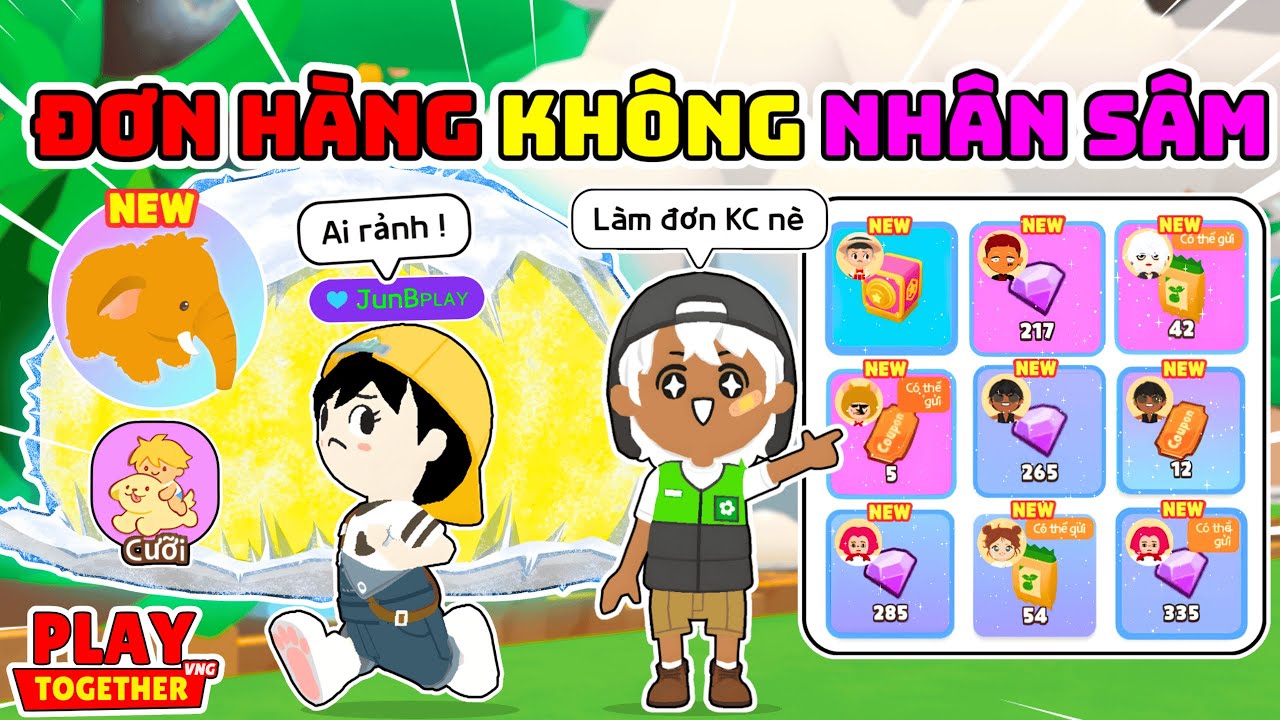Play Together | Mình Làm Đơn Hàng KC Không Cần Nhân Sâm Và Cưỡi Pet Voi Mới Ở Nông Trại