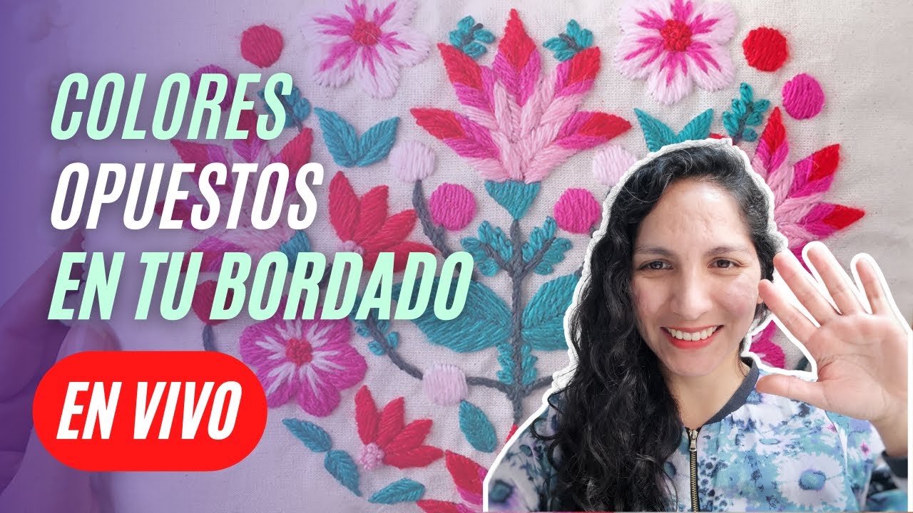 Crea bordados increíbles con colores opuestos 🎨