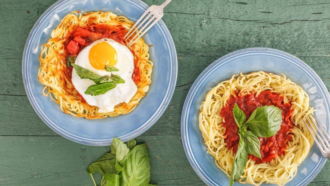 How to Make Crispy Spaghetti Nests with Arrabbiata by Rachael