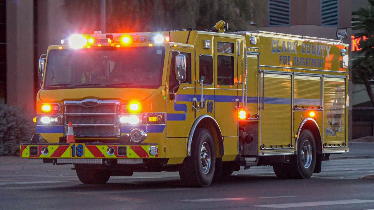 Clark County FD. Squad 18, Rescue 18 & Engine 18 Responding