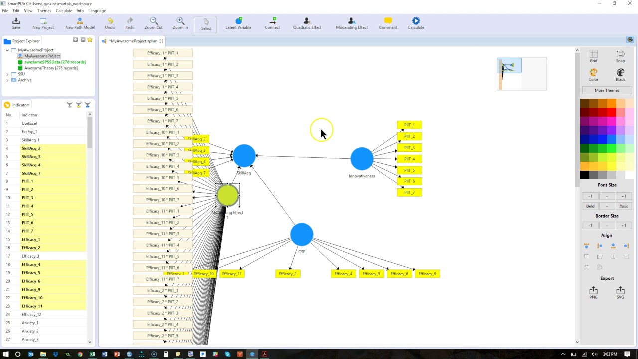 SmartPLS 3 Interaction Moderation