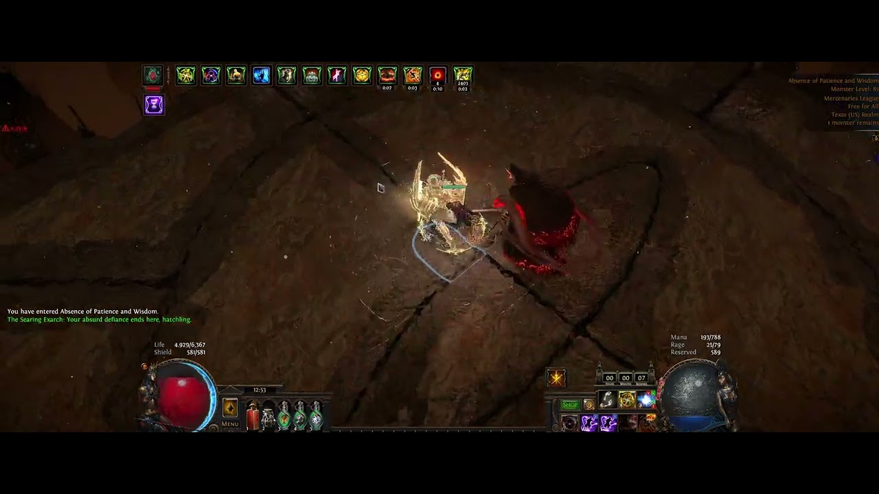 Uber Exarch Kill with Str Stacking Flicker