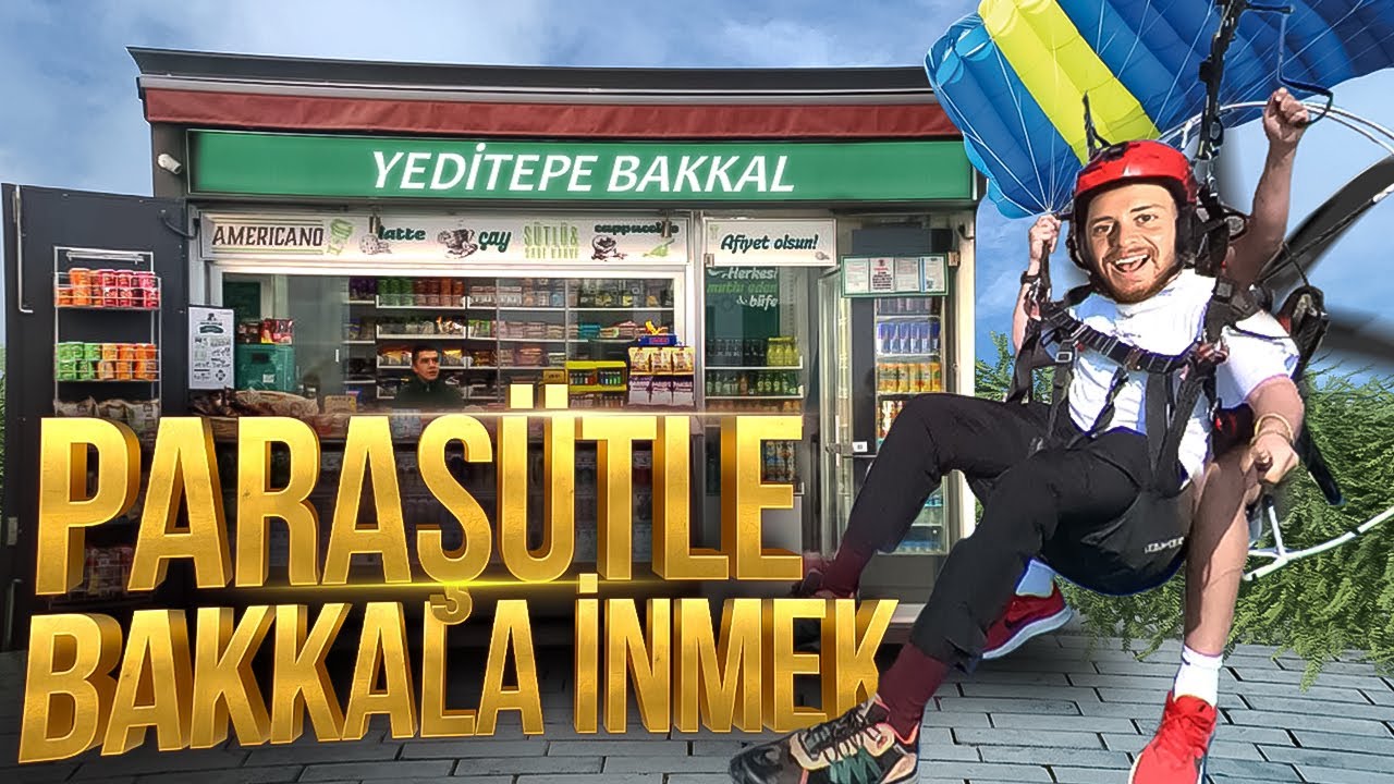 PARAŞÜTLE BAKKALA İNMEK! (PARAMOTORLA İSTANBUL TURU)