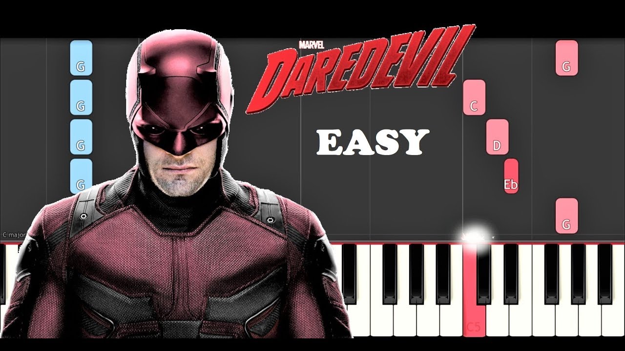 Marvels Daredevil Theme (SLOW EASY PIANO TUTORIAL)