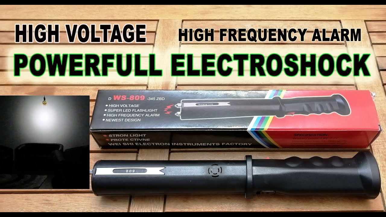 Electroshock WS 809 High Voltage Test Led Flashlight  Electrosoc Lanterna 25 mil Volts Alarm 128dB
