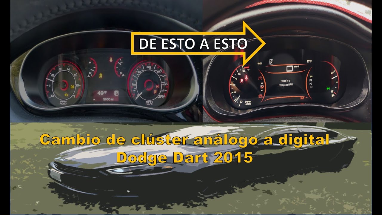 Cambio Cluster odometro Analogo a Digital Dodge Dart 2015