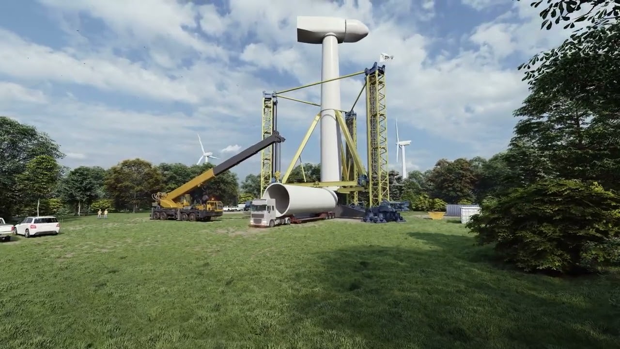 Skylift, the craneless wind turbine installation system