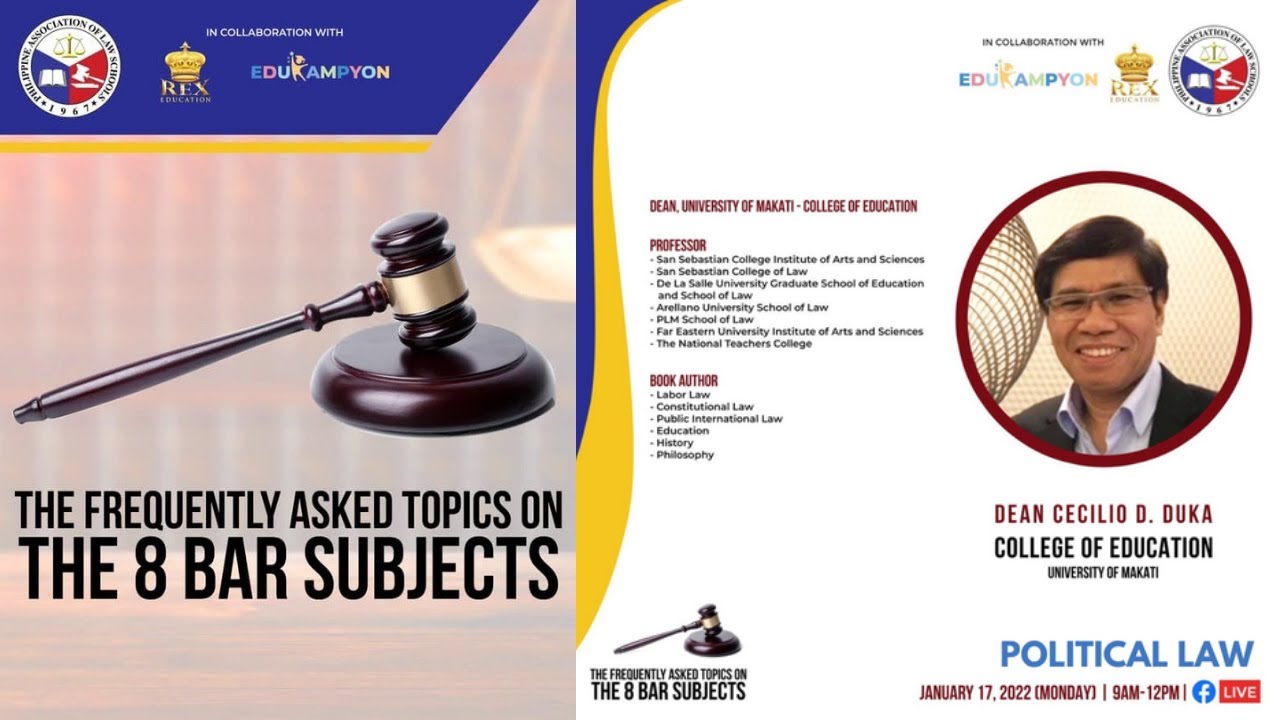 Political Law and Taxation Law | The Frequently Asked Topics on the 8 Bar Subjects