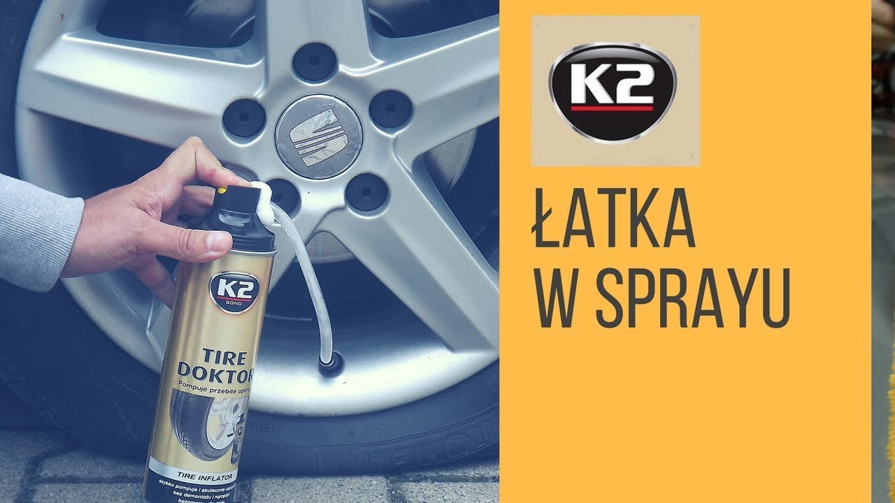 Koło zapasowe, łatka w sprayu - Awaryjne pompowanie koła K2 Tire Doktor