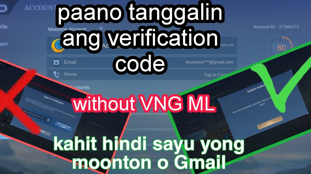 paano tanggalin ang verification code sa mobile legends permanently without VNG mobile legends 💯%