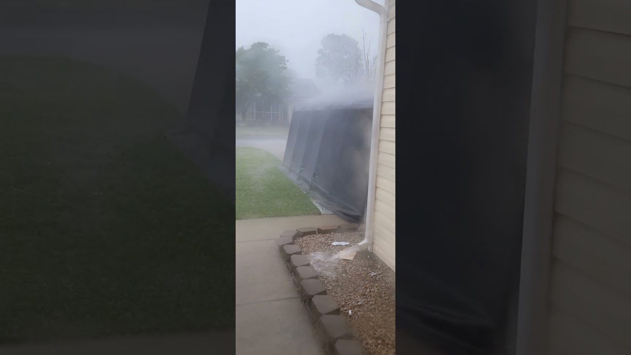 Cover Pro 12x20 Portable Garage in Storm with 60mph wind gust