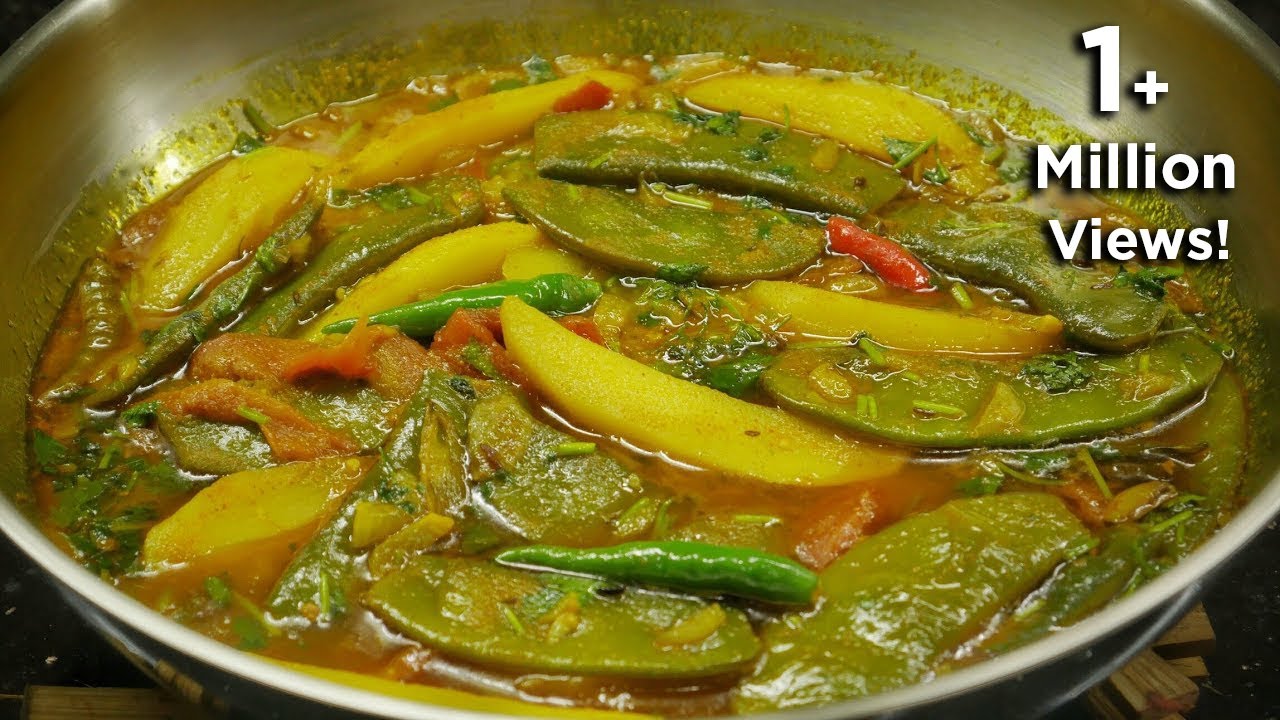 মাছ ছাড়া সিম আলুর ঝোল তরকারি। Potato with Flat Beans Curry । Shim Alur jhol Torkari recipe