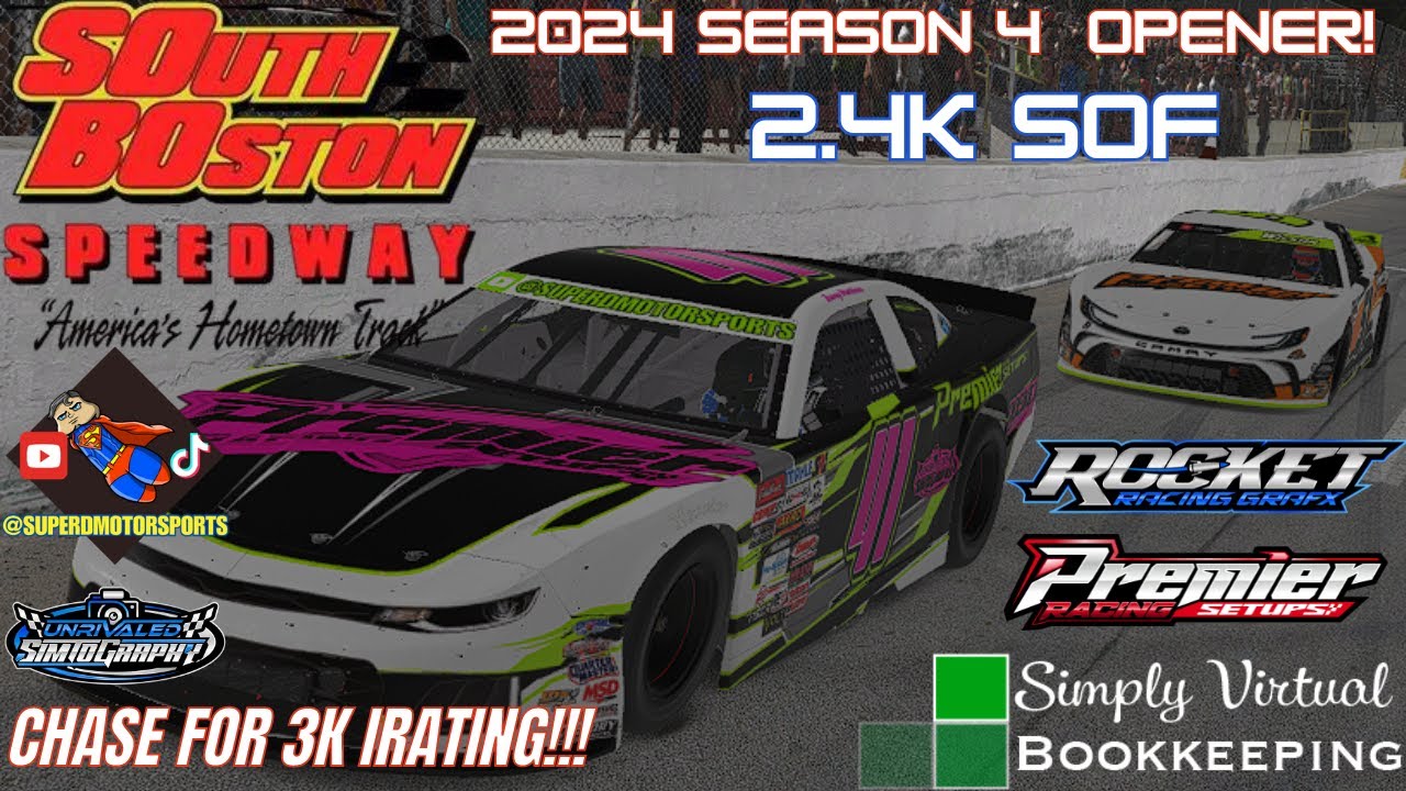 LATE MODEL STOCK CARS OPEN - SOUTH BOSTON SPEEDWAY - IRACING GAMEPLAY - CHASE FOR 3K IRATING