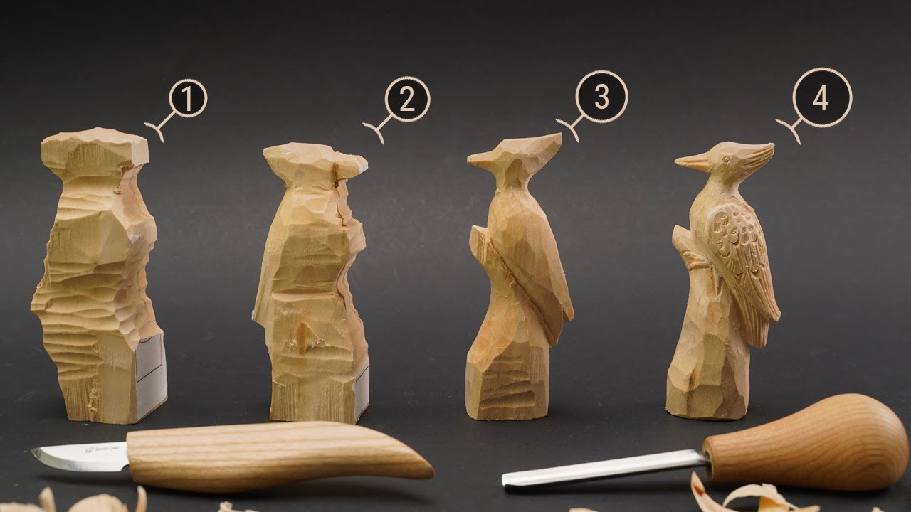 Woodpecker Bird Carving Tutorial | Wood Carving For Beginners