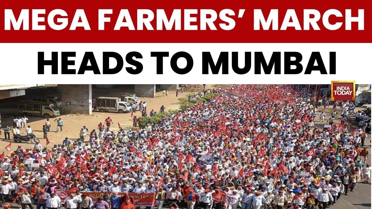 Thousands of Farmers March From Nashik to Mumbai Over Land Rights | Massive Protest Intensifies