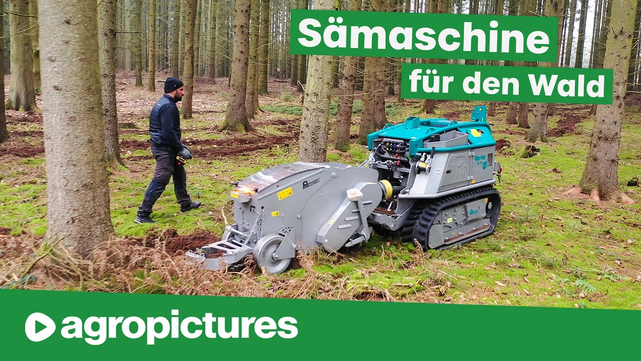 Sämaschine für den Wald: Naturnaher Waldumbau mit Pfanzelt Forstraupe Moritz und Sä-Streifenfräse