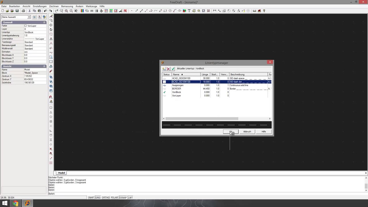 Linientypen In FreeDraft