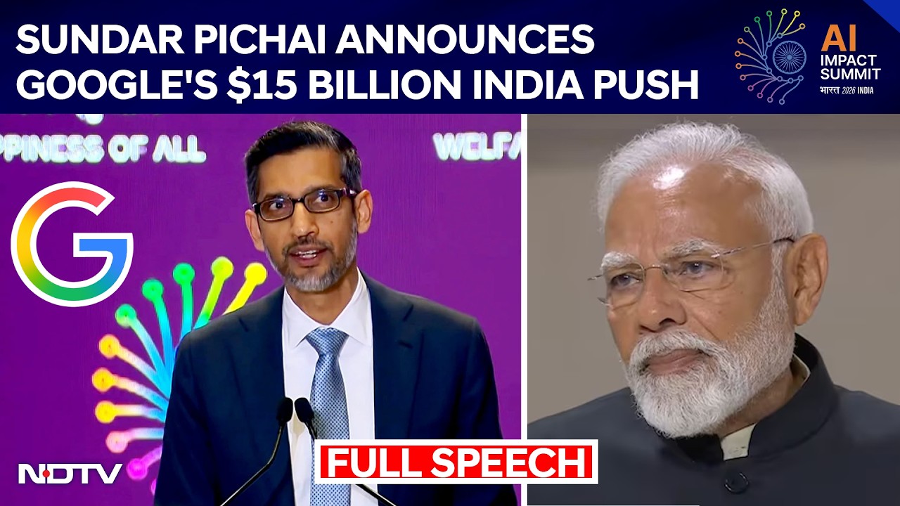 Sundar Pichai AI Summit Speech | Sundar Pichai Announces Google's $15 Billion India Push