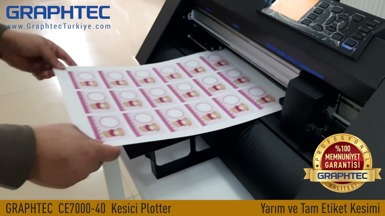 Graphtec CE7000 Yarım ve Tam Etiket Kesimi