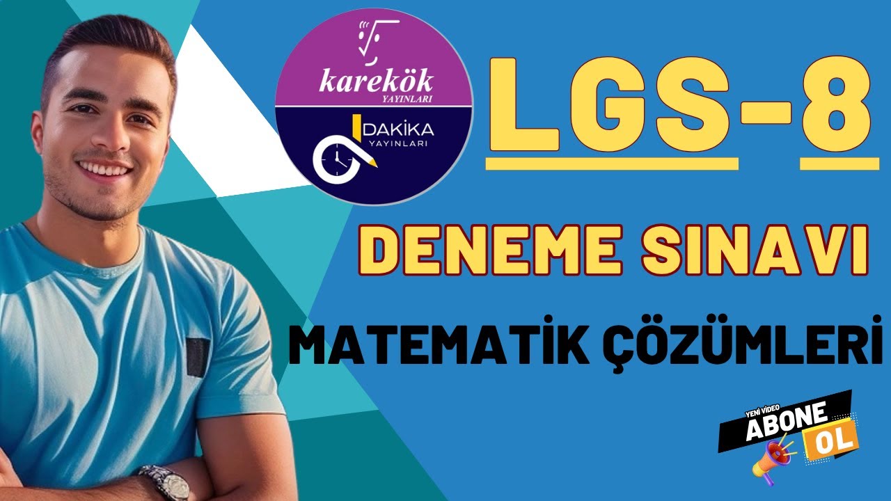 KAREKÖK YAYINLARI TÜRKİYE GENELİ LGS-8 DENEME SINAVI MATEMATİK ÇÖZÜMLERİ TEK PART(1-20)#karekök