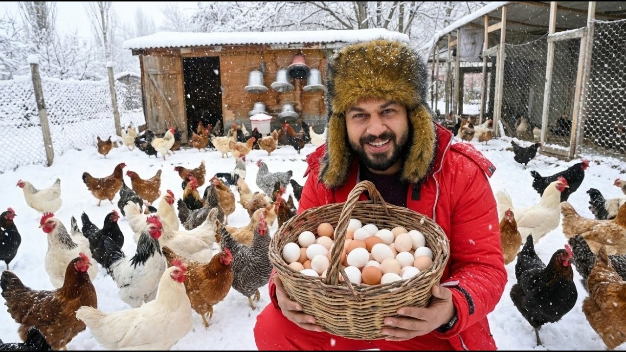 🥚 2 Gün Folluklardan Yumurta Toplamadım! 😱 | Kışın Tavuk Yetiştiriciliği ❄️ | Sular Donmuş