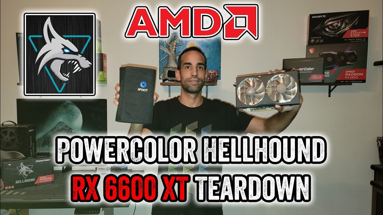 Разборка PowerColor Hellhound RX 6600 XT — вживую