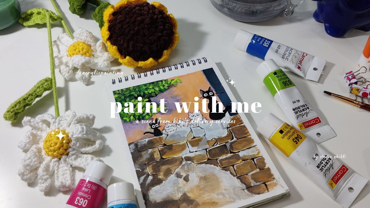 Paint With Me : A scene from Kiki’s Delivery Service by Studio ghibli 🌿 Acrylic painting