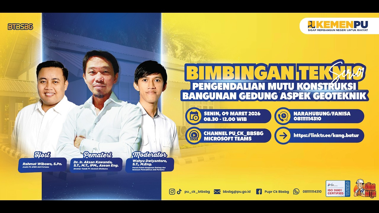 Bimbingan Teknis Bidang Bahan dan Struktur Bangunan Gedung Seri #1 tahun 2026