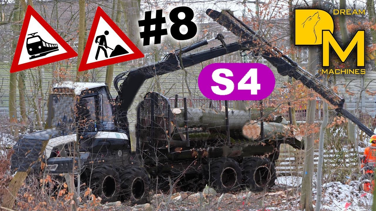 Mega PONSSE FORWARDER Maschine im Wald 🚧 Baumfällung 🚜Bagger 🌳🍁Baustelle ⚒️🚝 S-Bahn S4 #8 ⚠️👷🏻‍♂️