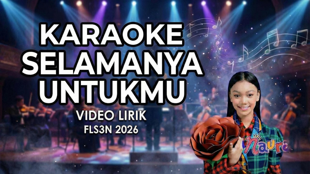 KARAOKE Selamanya Untukmu - Naura | Nada Asli FLS3N 2026 (Tanpa Vokal + Lirik)
