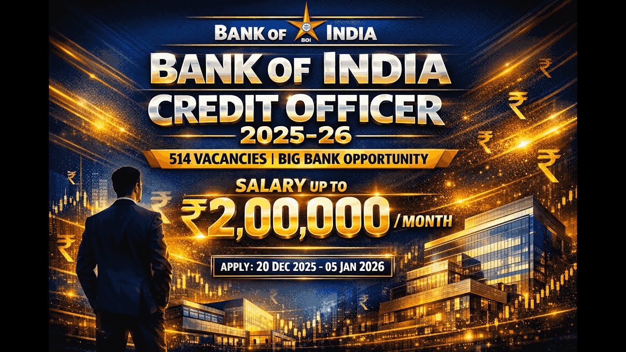 Bank of India Credit Officer Recruitment 2025-26 | 514 Vacancies | Salary Up to ₹2 Lakh | Apply Now
