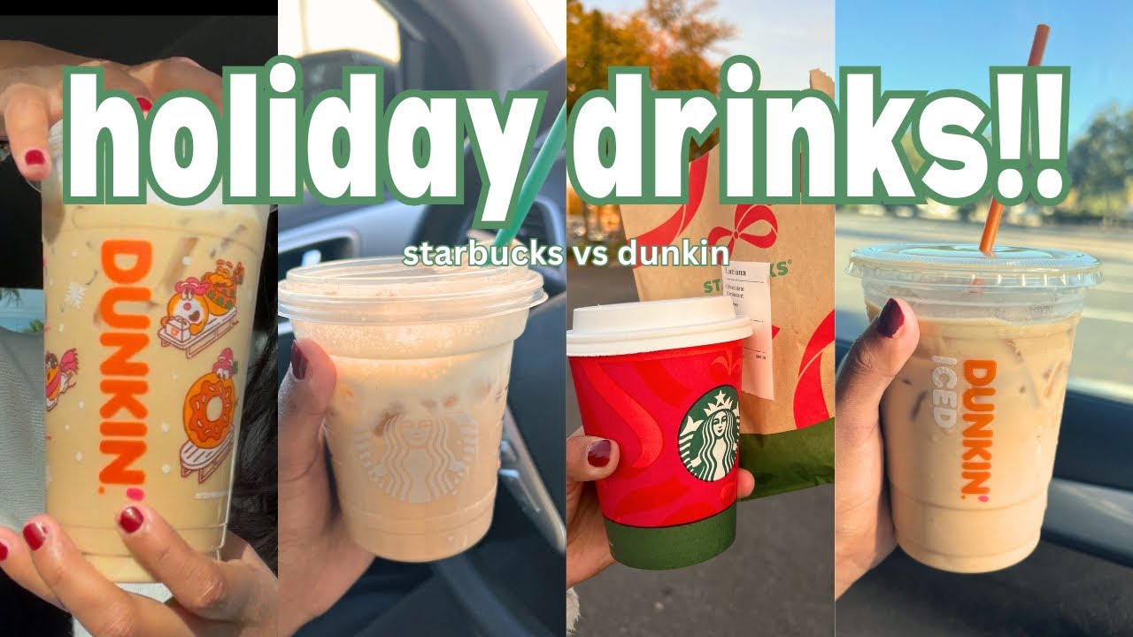 trying NEW holiday coffees!🎄☕️✨ (starbucks vs. dunkin?!)