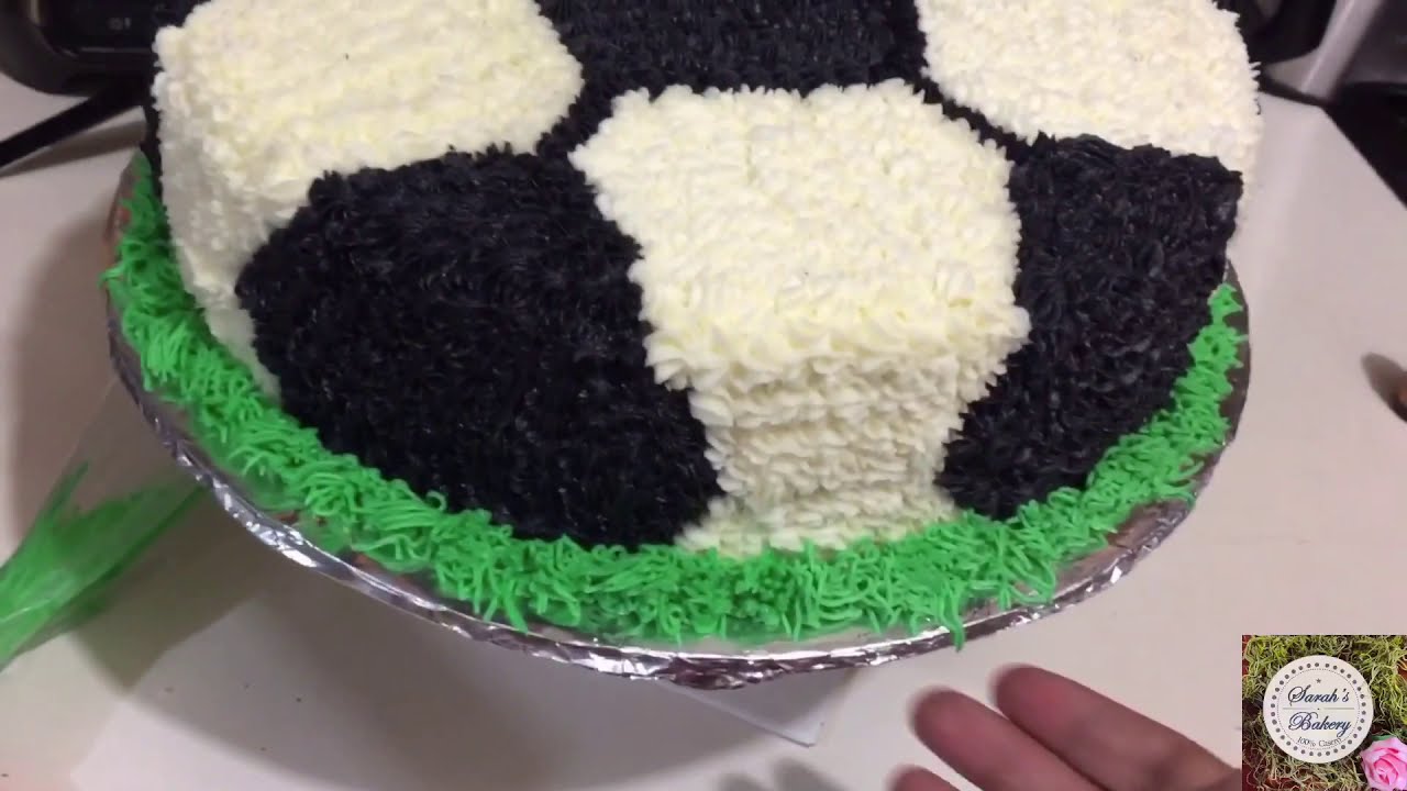 Pastel de pelota de fútbol decoración casera/Diy soccer ball cake homemade decoration
