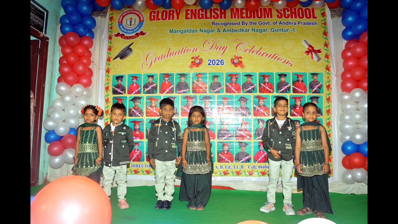 UKG Graduation Day 2026 🎓 | Cute Kids Dance Performance 💃🕺 | Glory English Medium School Guntur
